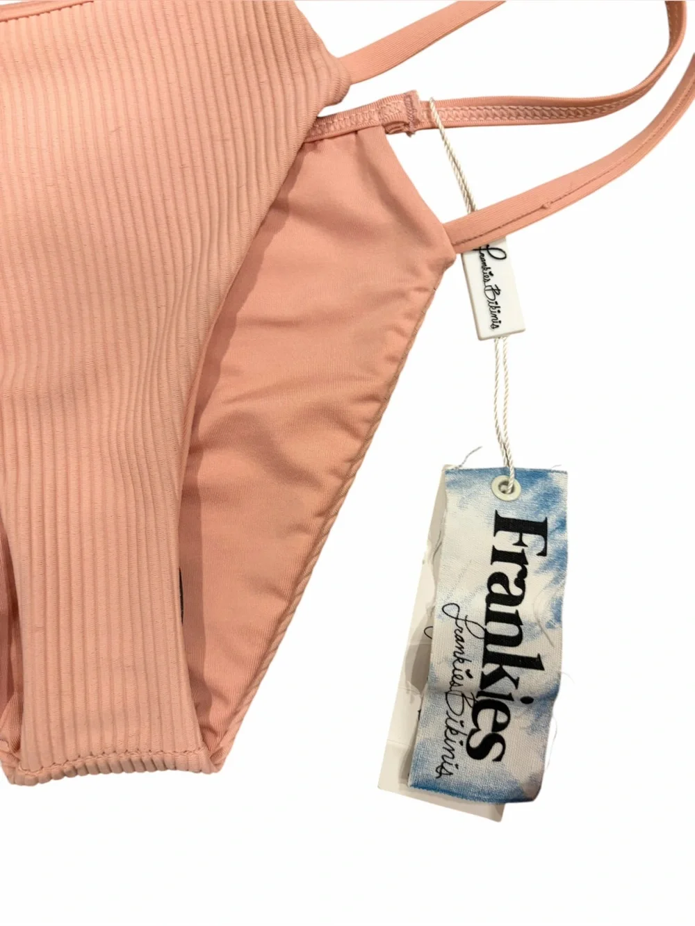 NWT Frankie’s Bikinis Vintage Rose Shea Ribbed Top size L Jaymi Bottoms size M